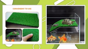 Alipis Reptile Carpet mats Grass mat Grass Carpet Rug Turtle basking Platform Turf Wall Panels Rug Turtle Floating Dock Fake Squares Leopard Print Gecko Plastic