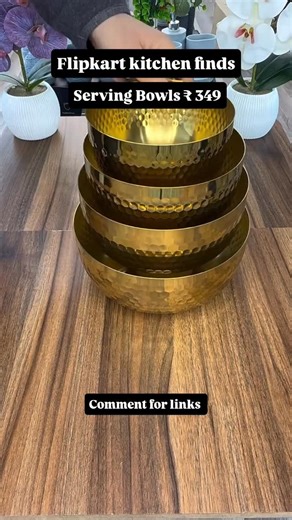 Flipkart | Amazon | Meesho Finds | ✨ Elevate Your Dining Style with Premium Gold Serving Bowls! ✨ Add a royal touch to your dining table with this Pack of 4 Stainless Steel... | Instagram