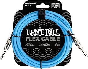 Ernie Ball Flex Instrument Cable Straight/Straight 10ft - Blue