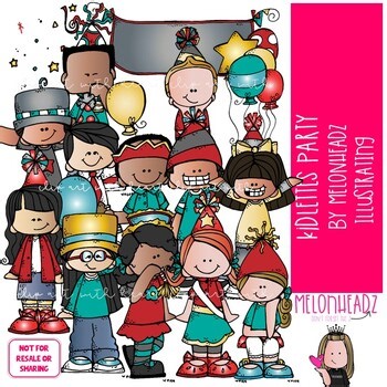Kidlette Party clip art, Celebration clip art COLORED Version
