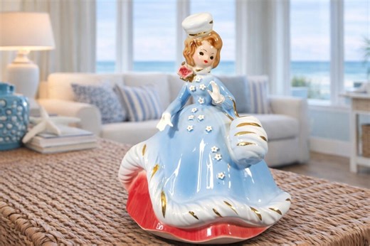 Vintage Josef Originals "winter" Four Seasons Figurine Blue Dress Porcelain Decor - Etsy