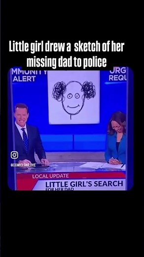 Little girl draw a sketch of her missing dad for the police