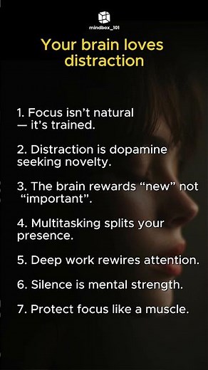 Your brain loves distraction | mindbox_101#psychology #focus #mindset