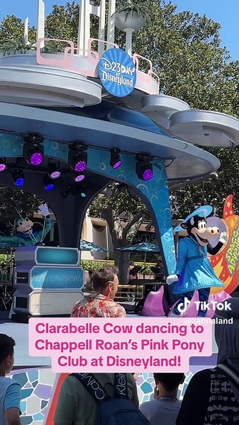 Clarabelle Cow Dancing to Chappell Roan’s Pink Pony Club at Disneyland!