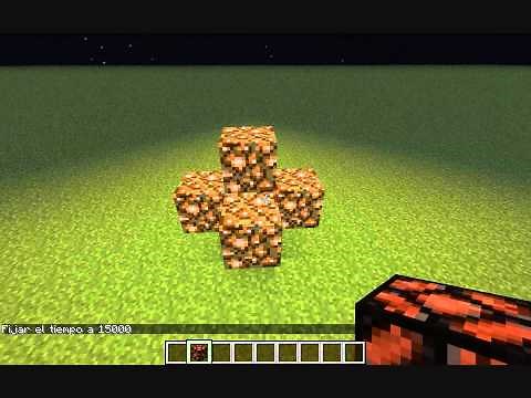 Como hacer lampara de redstone (glowstone block) minecraft