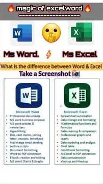 The Main Differences Between Word and Excel Explained #windows #productivity #Bgm #viral