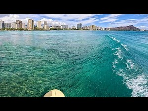 SURFING MINI MAGIC WAVES | Waikiki's Perfect Shallow Reefs | RAW POV