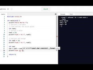 C Programming Skills Using Replit: Variables Intro