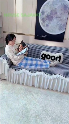 Transform Your Sofa at Home with This Easy Cover Hack! #Shorts#SofaCover #HomeMakeover