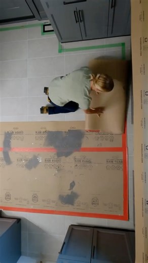 Protecting our floors as we work- thanks to Ram Board🛠️