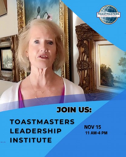 3 comments | Toastmasters Leadership Institute is days away! We are...