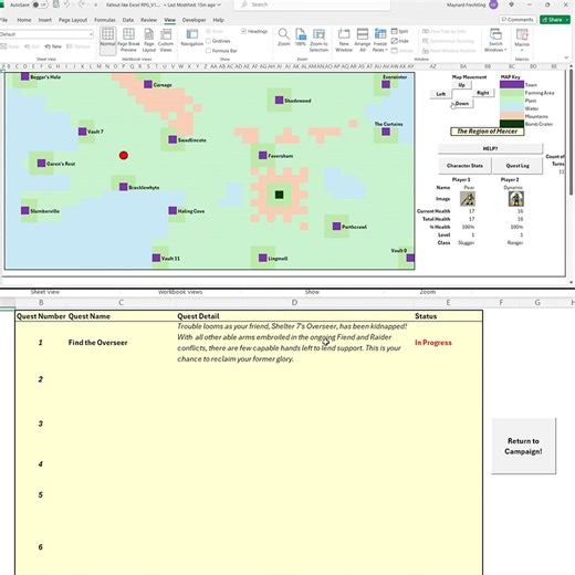 Programmer Creates Fallout-Inspired RPG in Microsoft Excel