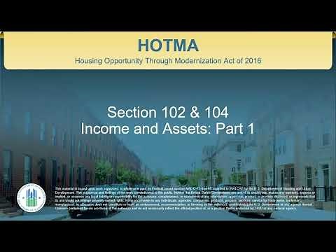 HOTMA Income and Assets Training Series – Implementation of Section 102 and 104: Part 1