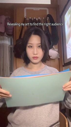 Freehand illustration on color paper🩵💙🤍