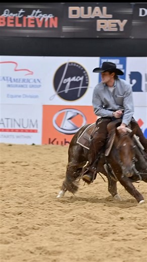 Dontt Call Me (by Dont Stopp Believin) and Ryan Rapp marked a 217 to secure their spot in the Non Pro Finals at the 2025 NCHA Futurity! 🛑 Link in bio for 2026 breeding contracts to Dont Stopp Believin. @topfans #DontStoppBelievin #CuttingHorses #Stallion #2m Video by Video West Productions | Rapp Ranch
