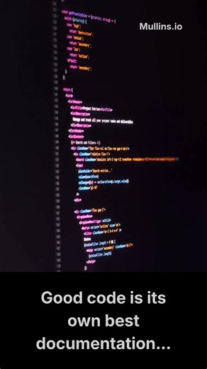 Good code is its own best documentation