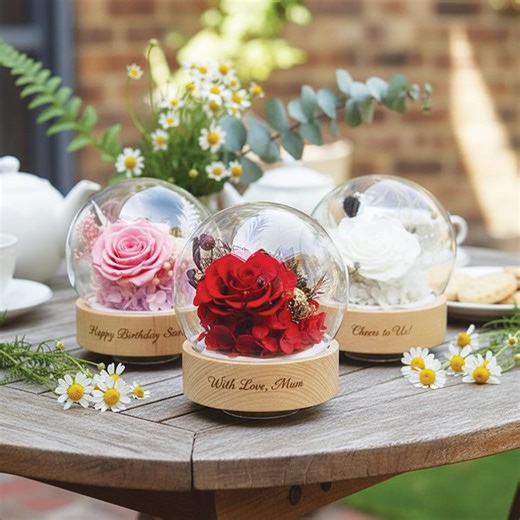 Personalized Preserved Rose Flower Music Box, Custom Name Engraving, Gift for Mother’s Day, Birthday, Anniversary, or Wedding Keepsake - Etsy