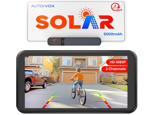 Massive Discount on AUTO-VOX Solar Backup Camera: 2-Min Install, 1080p HD Monitor & Dual-Channel Display - Gizmochina