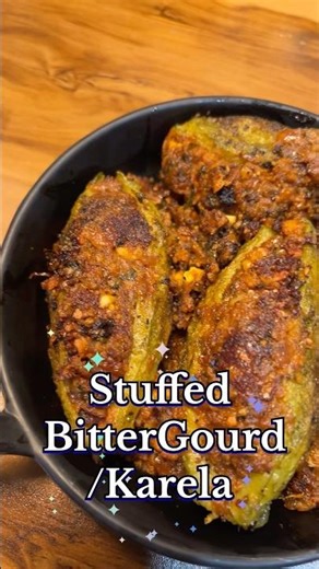 Golden roasted karela, with nutty filling and tangy kick — tastes better than it looks