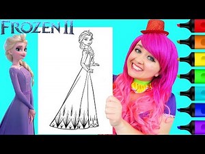 Coloring Elsa Frozen 2 Disney Coloring Page Prismacolor Paint Markers | KiMMi THE CLOWN