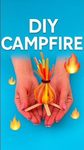DIY Camping Fire Craft 🔥 | Popsicle Stick & Paper Campfire for Kids #diy #craft #craftyfun #kids