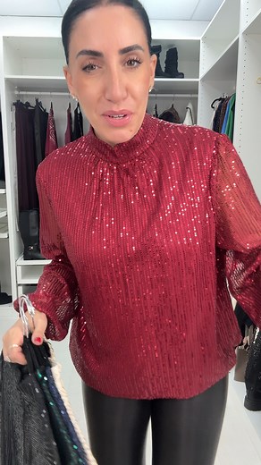 SPARKLES 🔥 SNEAK PEEK! let's get you the perfect party top and this one is with the leathers here but looks amazing with satin trousers too! Shall we get all colours online today!? | Bows Boutiques