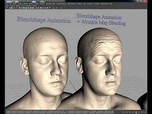 Testing Wrinkle Map Blending in with CGFX shader in Autodesk Maya