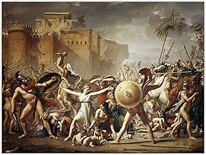 Jacques Louis David Prints - The Intervention of The Sabine Women Poster Classic Art Reproductions Vintage Canvas Wall Art Artwork for Living Room Bedroom Office Wall Decor Unframed (16x20in/40x50cm)