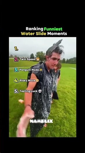 RANKING FUNNIEST WATER SLIDE MOVEMENT 😂 #memes #VIRAL VIDEO#