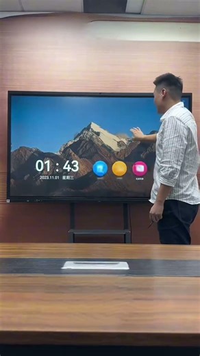 Tempered Glass Interactive Flat Panel Display for Indoor Commercial Use