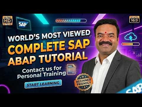 SAP ABAP Tutorial for Beginners in SAP ERP