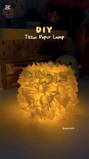 DIY tissue paper lamp😍🤍