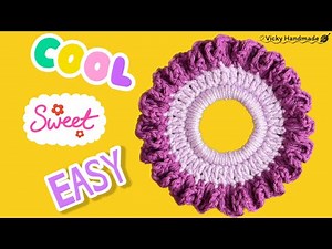 So Easy ‼️💜 Sweet Purple Crochet Scrunchies / Crochet Tutorial