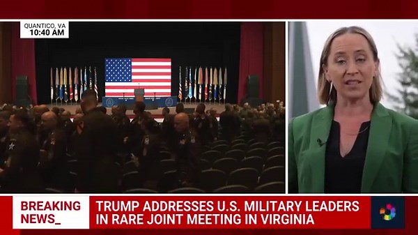Trump and Hegseth lay out military policy plans in remarks to meeting of generals