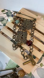 Pin -antique Bronze Handmade Beaded Safety Pin Brooch Unique Fashion Accessory Charm Brooch Worn on Sweaters, Purses, Collars, Shawls, Pants - Etsy