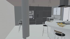 minimalist and modern style kitchen - 3D model by juliopocksocket