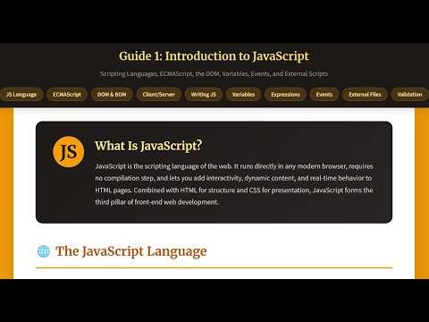 JavaScript Chapter 1 Lecture and Demo - Introduction to JavaScript
