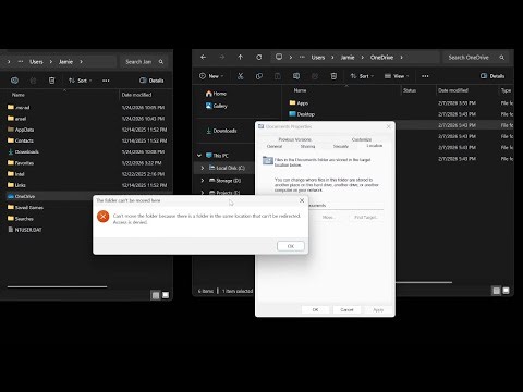 FIX OneDrive Can't Move The Documents Folder Because There Is a Folder in The Same Location Error
