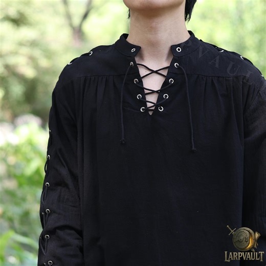 Renaissance Fair Tunic - Medieval Viking LARP Shirt, Black Renfaire Shirt, Pirate Clothing, Ren Faire Shirts for Men, Mens Warrior Clothing - Etsy New Zealand
