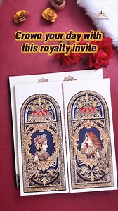 5.9K views · 35 reactions | A Wedding invite adorned with royal Indian heritage and gleaming gold foil, where love meets legacy✨ SKU CODE - KPR24970 [Luxury wedding card, premium invitation, designer wedding cards, wedding card online, customized wedding card] #luxuryweddingcard #premiumweddinginvitation #hinduweddingcards #trendingweddingcards #shadiinvitation | King of Cards - India's No. 1 Wedding Invitation Portal | Facebook