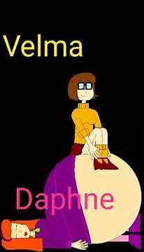 Velma bounces Daphne belly