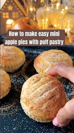Mini apple pies recipe with puff pastry #puffpastry #applepies #falldesserts #applerecipe #autumn