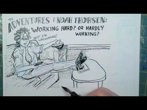 Inking clip: Livestream thumbnail for Thursday's Noah's Archipelago drawing livestream