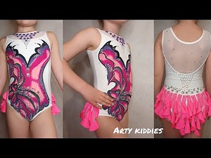 Leotard try on, simple homemade rhythmic gymnastics leotard, glitter, rhinestones