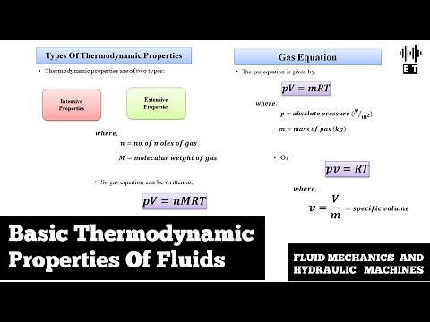 Fluid Properties | Basic Thermodynamic Properties Of Fluids And Gas Equation | Fluid Mechanics