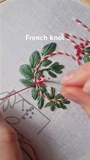 French Knot Magic ✨❄️ | NOEL Embroidery Pattern #embroidery #christmas #tutorial #diy #handmade #art