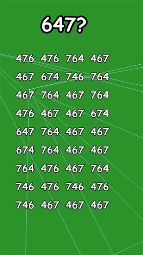 "Solving the Mystery: Finding 647 Among Many Numbers Puzzle"