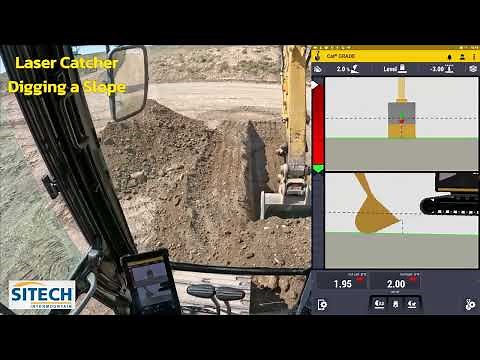 Earthworks Laser Catcher Digging a Slope