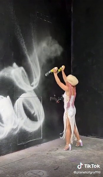 Featuring Lady K in Paris #streetart #art #dance #trending #paris #graffiti #viral #painting #omg #girl #lady #artist #fyp