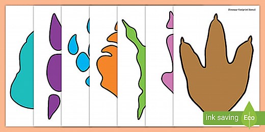 Dinosaur Footprint Stencil Outlines